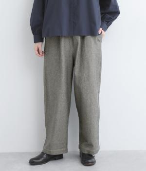 コットンリネン先染めツイル楽ちんパンツ