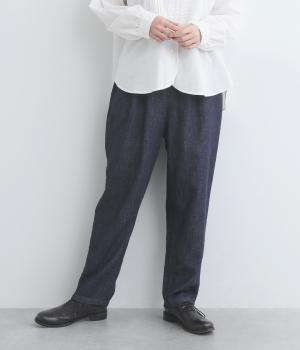 コットンリネンデニムイージーテーパードパンツ