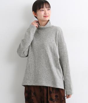 コットンウール接結天竺タートルネックプルオーバー(杢グレー-F)