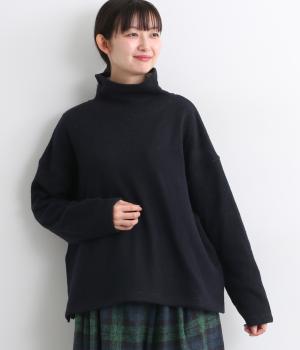コットンウール接結天竺タートルネックプルオーバー(ネイビー-F)