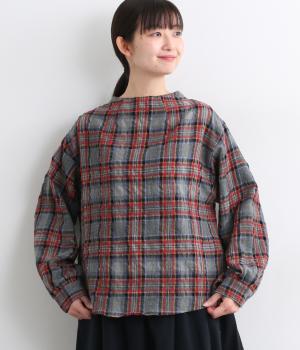 ウールシャーリングチェックボトルネックプルオーバー 2