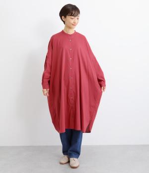 コットンソフトローンバッグギャザーワンピース