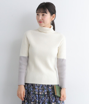 切り替えタートルリブニット