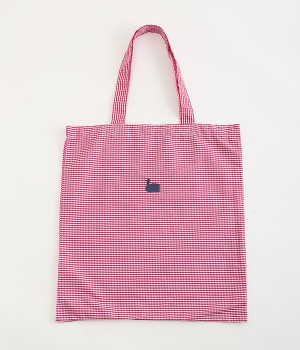 コットンLaukkuギンガムfold　トートバッグ(ピンク-ONESIZE)