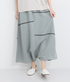 リネンレーヨンライン刺繍サルエルバルーンパンツ（nop de nod