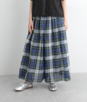 【美品】ノップドゥノッド　ラミーPolka フロックプリント　タックキュロット 美品】ノップドゥノッド ラミーPolka フロックプリント タック