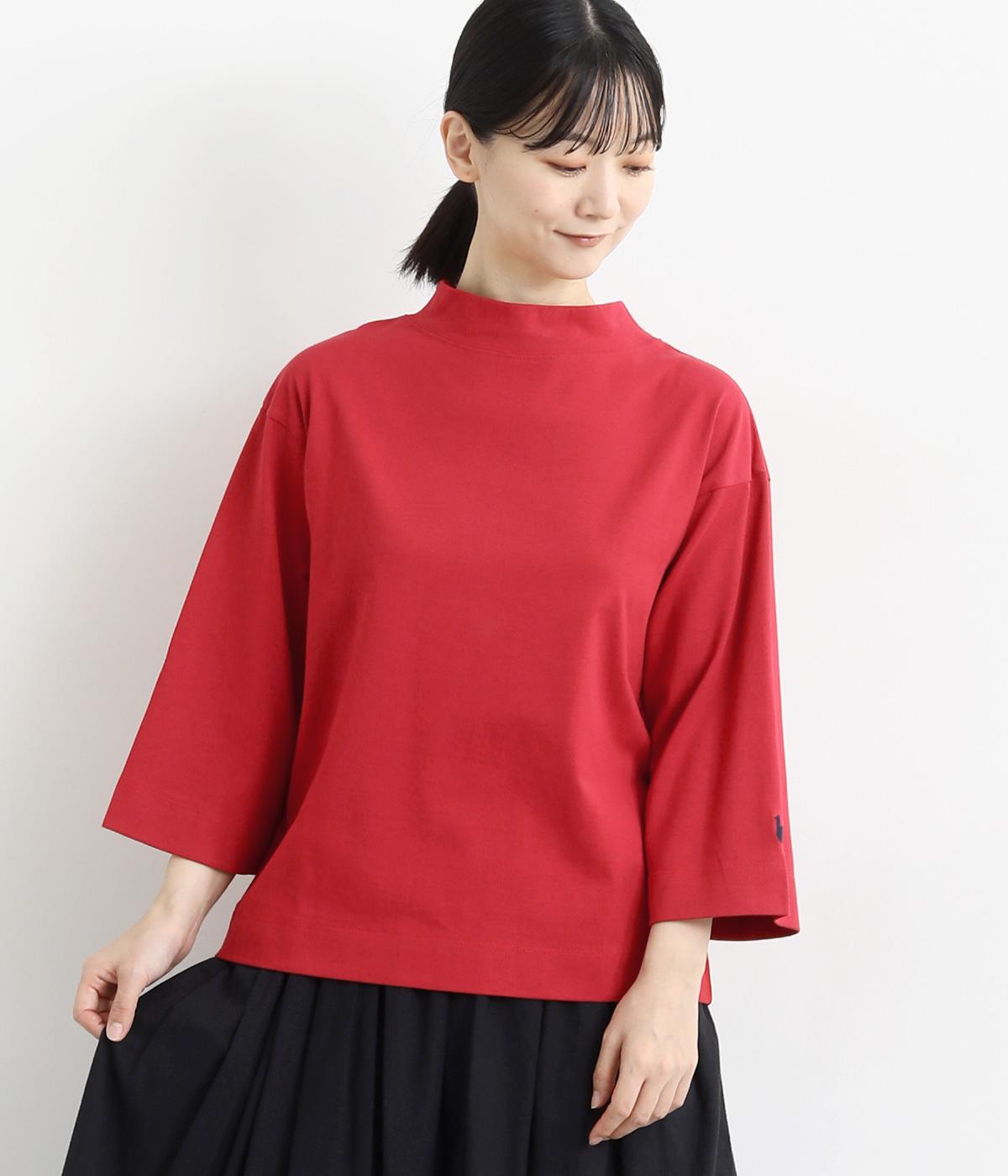 USコットン ボトルネック7分袖(レッド-ONESIZE)