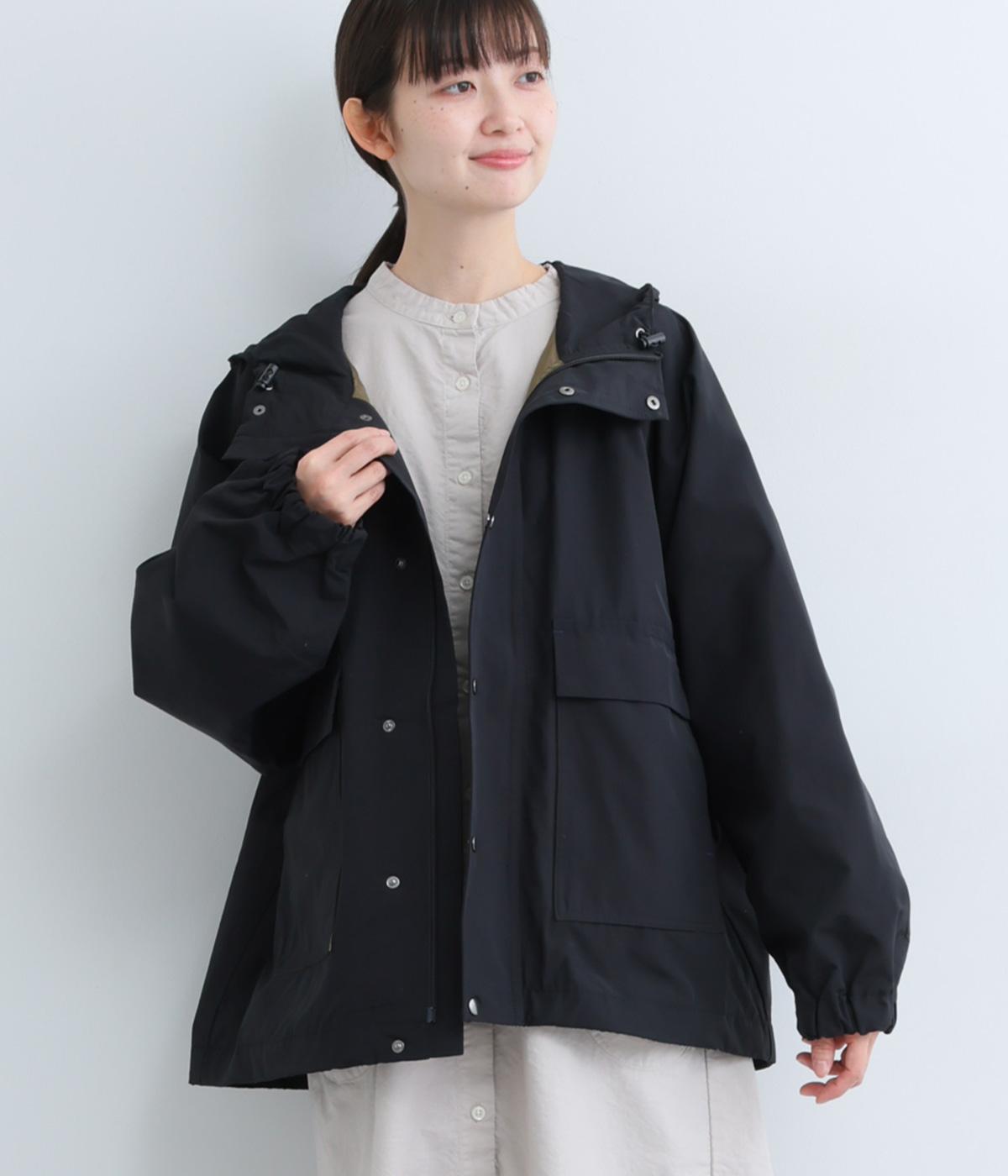 コットンナイロン　マウンテンパーカー(ブラック-F)