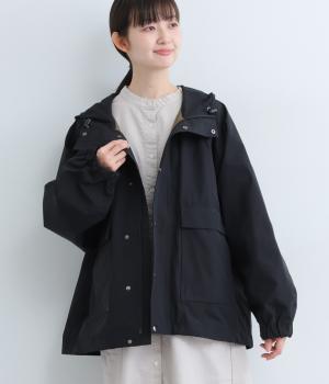 コットンナイロン　マウンテンパーカー(ブラック-F)