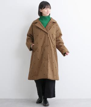 フロッキーpolka 中綿3wayカラーコート(ブラウン-F)