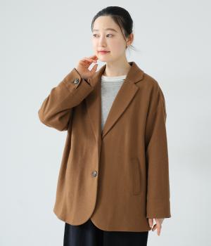 ウール圧縮天竺ジャケット(キャメル-F)