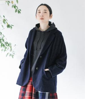 ウール圧縮天竺ジャケット(ネイビー-F)