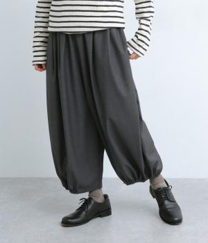 Pomme　トロバルーン裾ゴムクロップドパンツ