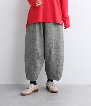 Pomme　リネンビエラ起毛　裾ダーツ9分パンツ