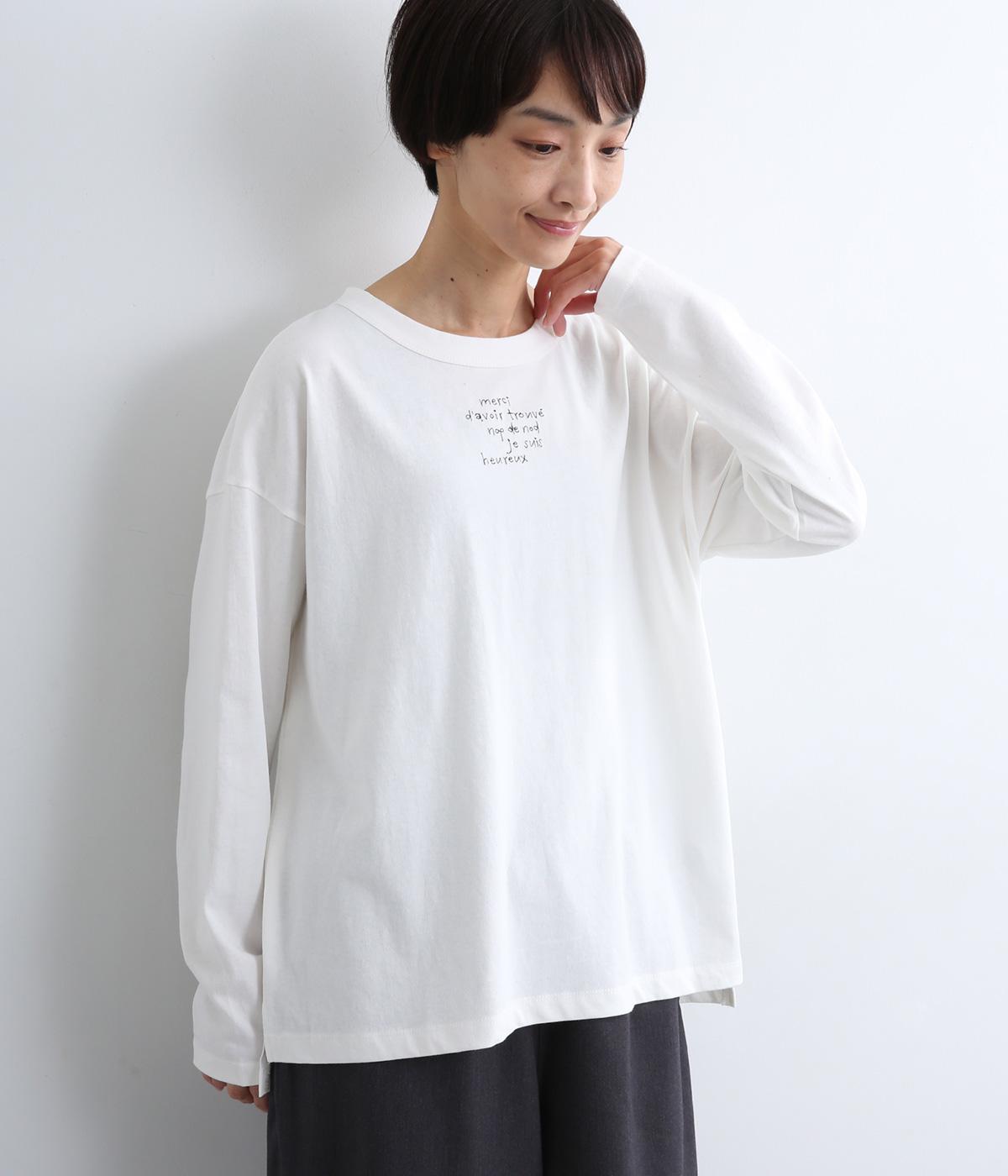 NOSWEA Tシャツ ホワイト ロゴ刺繍 キャラロゴ 刺繍Tシャツ-ホワイト | GAYACHA.