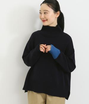 ラムズウールハイネックセーター(ネイビー-F)