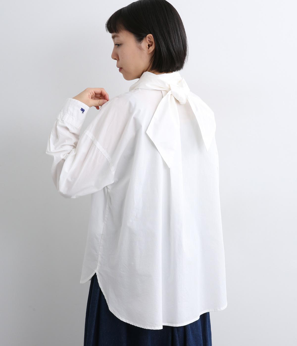 タイプライターボータイシャツ(オフホワイト-F)