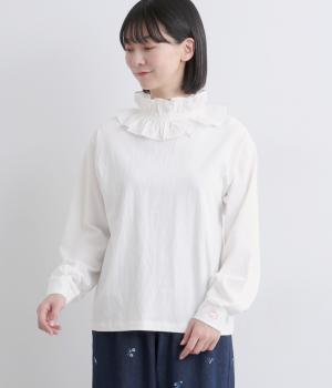 USコットンフリル襟カットソー(オフホワイト-F)