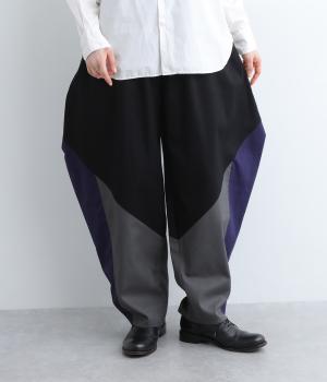 コットンブロックカラーパンツ