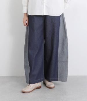 コットンデニムワイドパンツ