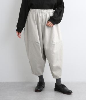 コットン白黒デニムポインテッドデニムパンツ