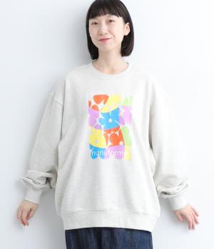 コットンマルチフラワープリントスウェットシャツ