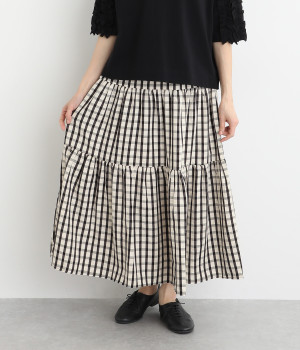 レクタングル チェックステップスカート