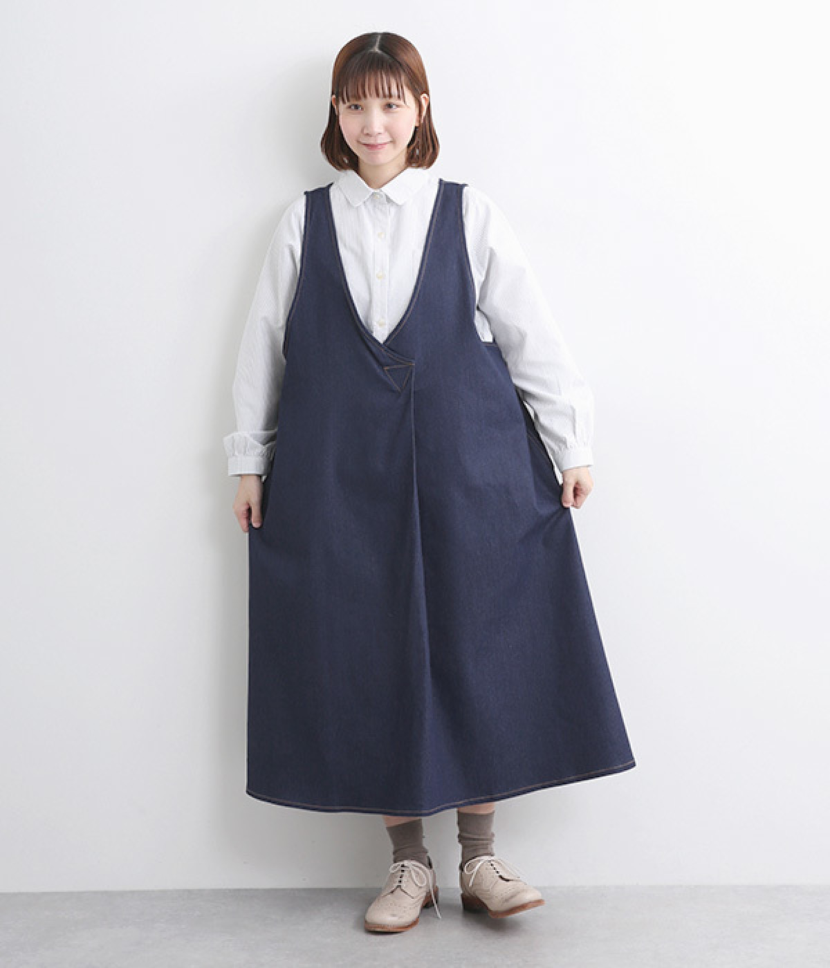 ストレッチデニム ジャンパースカート（C.L.N）の商品詳細