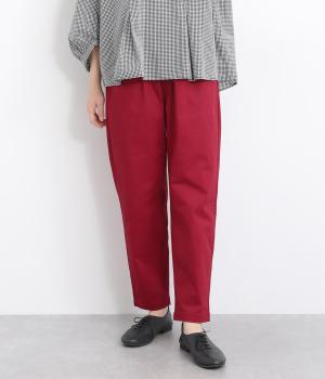 ストレッチツイルテーパードパンツ(レッド-ONESIZE)