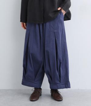 コットンタックワイドベイカーパンツ(ネイビー-F)