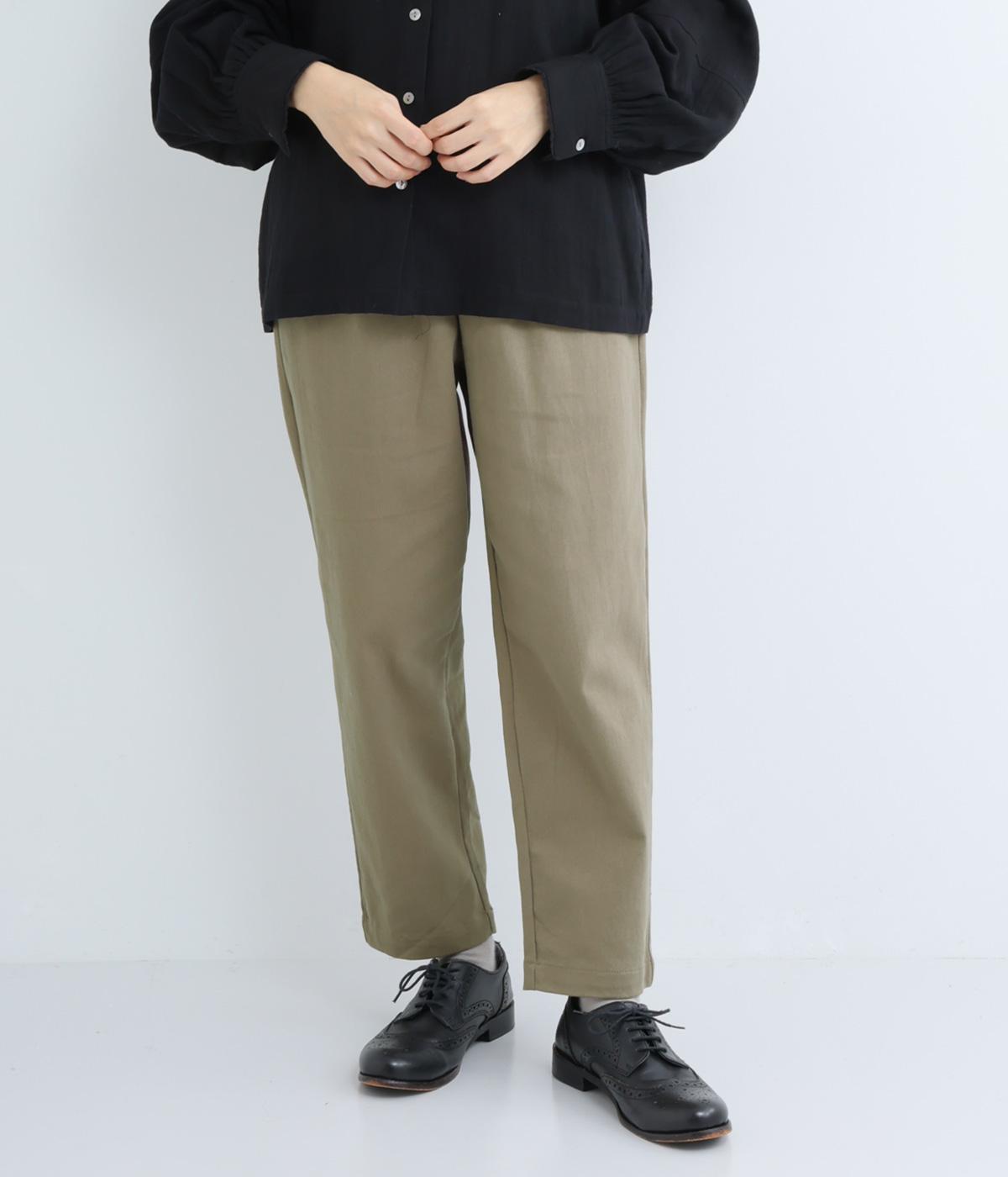 ストレッチツイルテーパードパンツ(ベージュ-F)