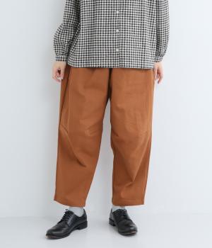 ストレッチツイル切替ポケットコクーンパンツ(テラコッタ-F)