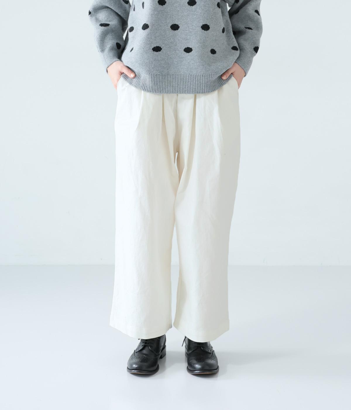 ストレッチツイルイージータックパンツ(オフホワイト-F)