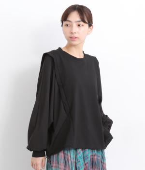 布帛切替ドルマンプルオーバー(ブラック×ブラック-ONESIZE)