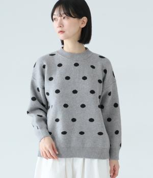 ミドルゲージニットドットプルオーバー