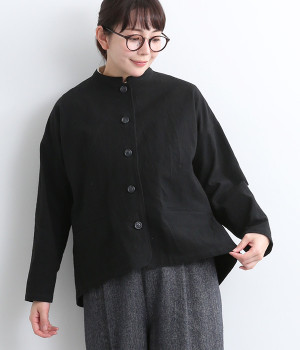 コットンリネンオリーブオイル仕上げジャケット