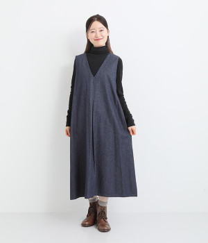 コットンデニムジャンパースカート