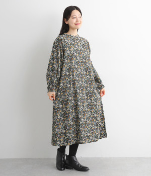 コーデュロイ小花柄ワンピース
