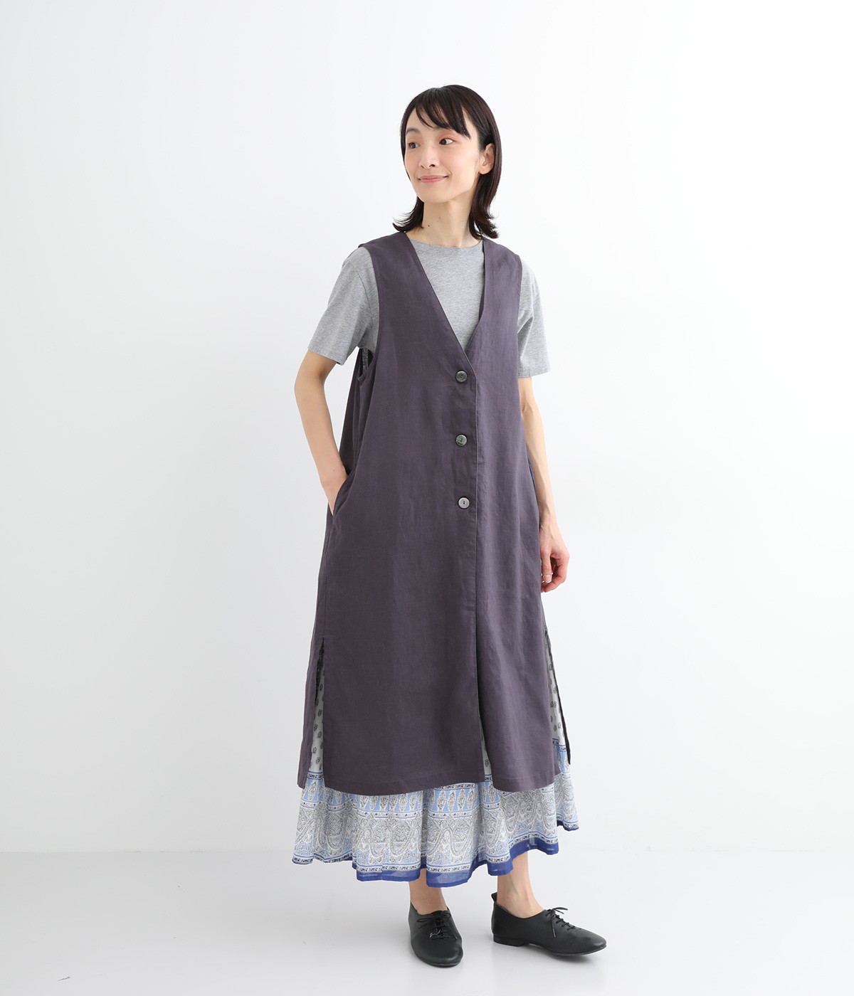 リネンロングベスト