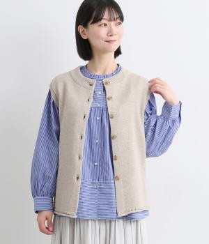 ブルーノートクルーネック前あきベスト