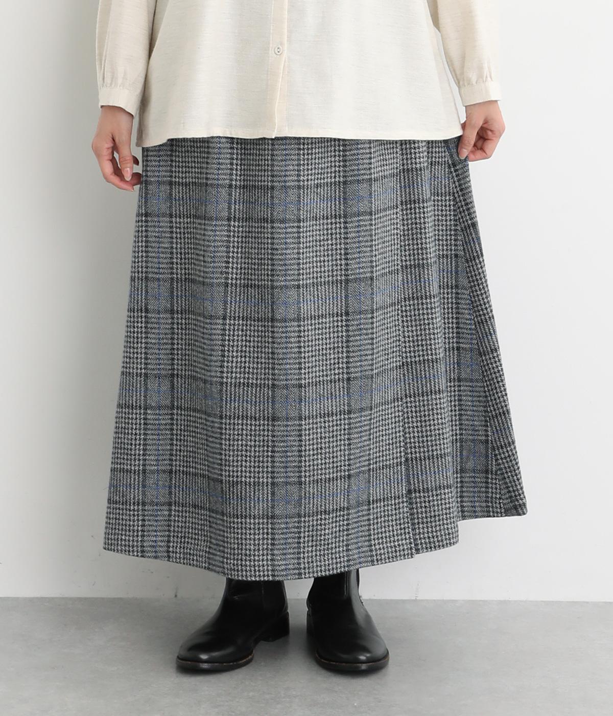 ノフル【M~L】ノーカラージャケット チェック柄 総柄 グリーン系