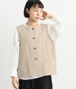 コットン二重織ツイルベスト