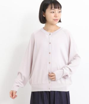 防縮ウールクルーネックカーディガン