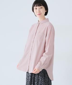 コットン荒炊きコーデュロイラウンドカラーシャツ