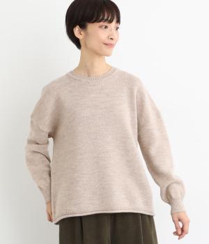 アルパカウール丸首プルオーバー