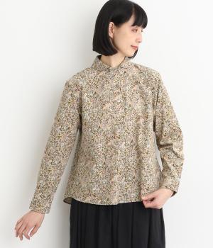 コットンコーデュロイforest柄プルオーバーシャツ(ベージュ-F)