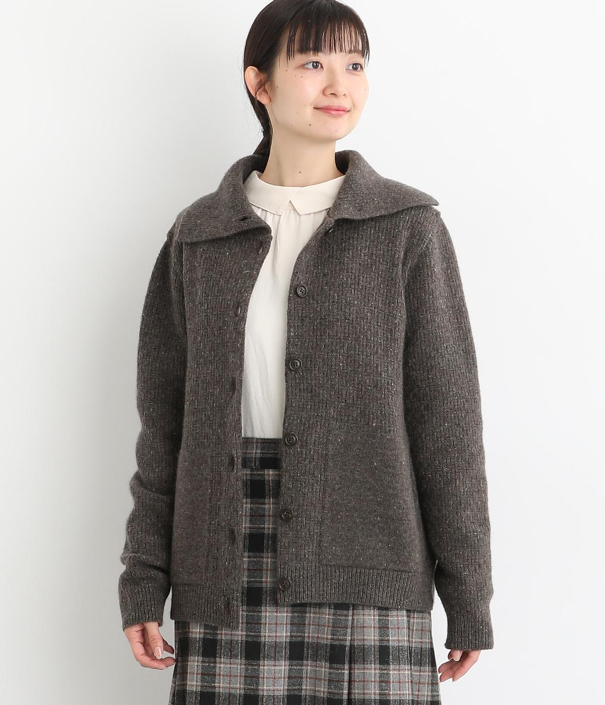 ウールネップ襟付きカーディガン（nofl）の商品詳細