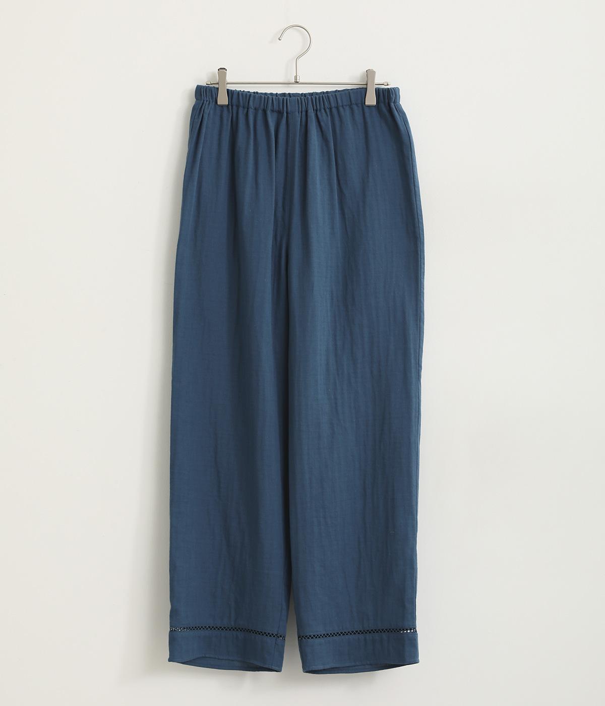 コットンガーゼオリーブオイル仕上げぺチパンツ(ネイビー-F)
