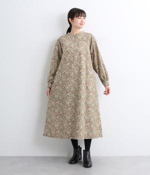 コットンコーデュロイforest柄ワンピース