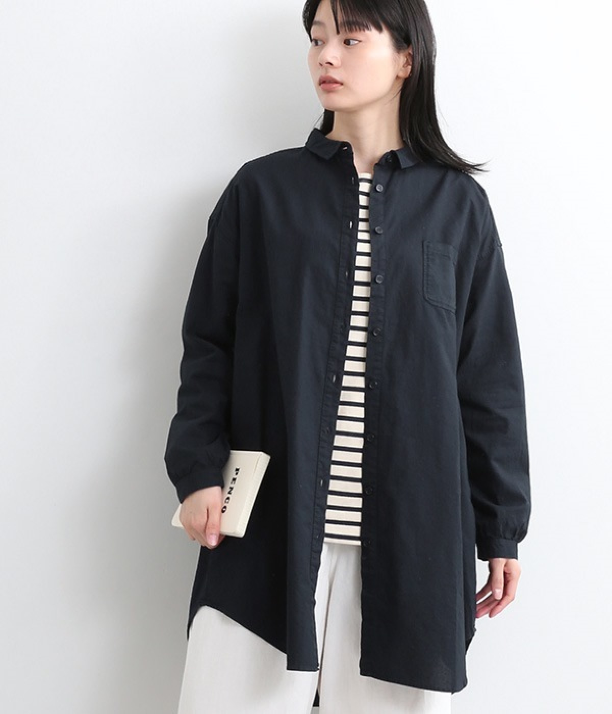 製品染めコットンオックスシャツチュニック（cloudnine）の商品詳細